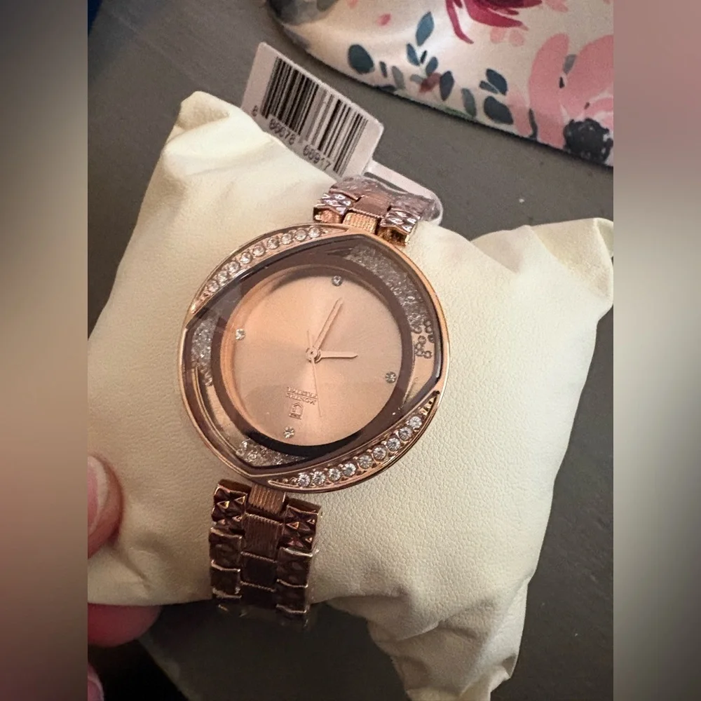 Montres Prestige Rose Gold Crystal Accent Women’s Watch w/ Box